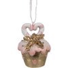 Clayre & Eef 6PR4210 Věšák růžovo-zlatý Ø 5x6 cm