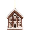 Clayre & Eef 6PR4358 Dekorace závěsný domeček s LED 8x6x10 cm