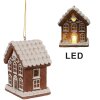 Clayre & Eef 6PR4358 Dekorace závěsný domeček s LED 8x6x10 cm