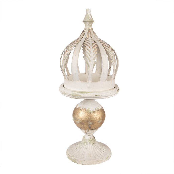 Clayre & Eef 5Y1212 Dekorace Ornament béžová zlatá Ø 22x53 cm