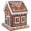 Clayre & Eef 6PR4346 LED dekorace perníková chaloupka 13x13x15 cm 3xAAA