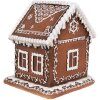 Clayre & Eef 6PR4346 LED dekorace perníková chaloupka 13x13x15 cm 3xAAA