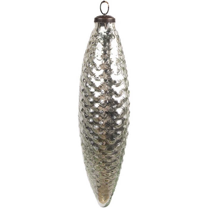 Clayre & Eef 6GL4541L Stříbrná ozdoba na vánoční stromek Ø 6x23 cm