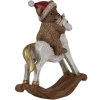 Clayre & Eef 6PR4169 Dekorace Medvěd na houpacím koni 12x4x14 cm