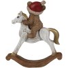 Clayre & Eef 6PR4169 Dekorace Medvěd na houpacím koni 12x4x14 cm