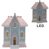 Clayre & Eef 6PR4198 Dekorace domeček s LED diodami 12x9x15 cm