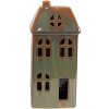 Clayre & Eef 6CE1797 Dekorace domeček LED zelený porcelán 7x6x15 cm