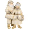 Clayre & Eef Dekorace Santa a Otec Vánoc béžová 11x8x16 cm