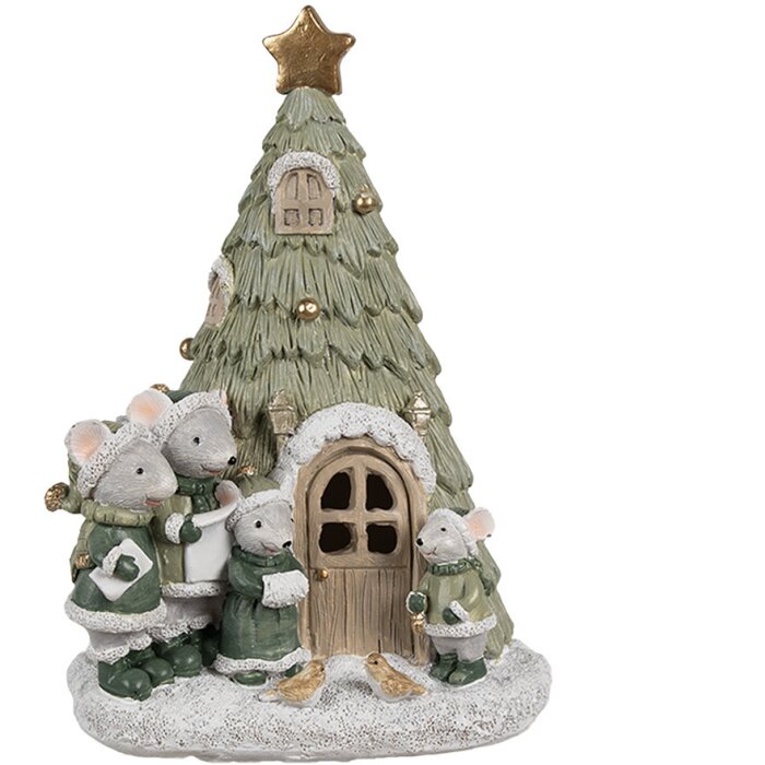 Clayre & Eef 6PR4190 Dekorace Mouse family LED 12x10x17 cm