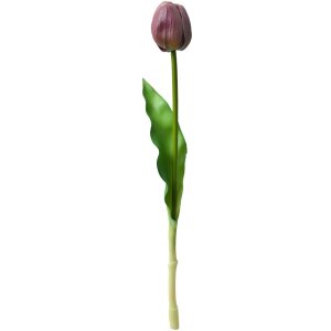 Clayre & Eef 6PL0312 Umělý květ tulipán fialový 4x4x32 cm