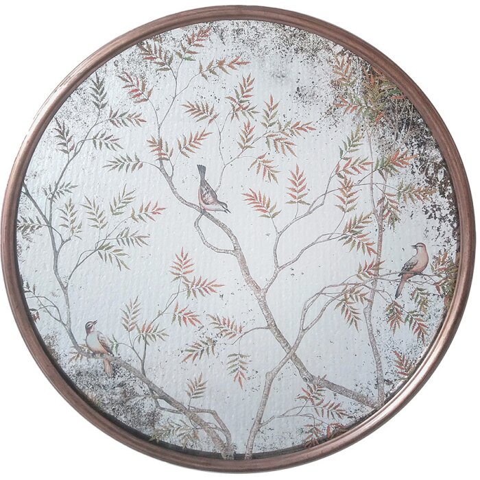 Clayre & Eef 52S315 Zrcadlo měděné barvy Ø 61x3 cm kulaté ve starožitném stylu