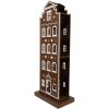 Clayre & Eef 5Y1251 LED dekorace domeček hnědá bílá 31x16x75 cm venkovský styl