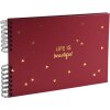 Spirálové album Exacompta LIFE červené 32x22cm 50 stran černé 250g/m² zlatá ražba