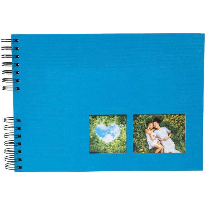 Exacompta spirálové fotoalbum MILANO Blue 32x22 cm 50 černých stran 250g/m²