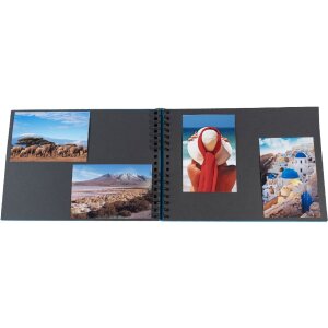 Exacompta spirálové fotoalbum MILANO Blue 32x22 cm 50 černých stran 250g/m²