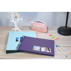Exacompta spirálové fotoalbum MILANO 32x22 cm 50 černých stran Scrapbooking