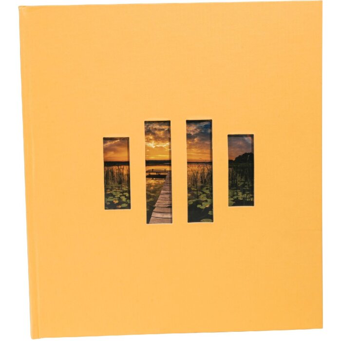 Exacompta fotoalbum MILANO 29x32 cm 60 černých stran oranžová