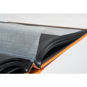 Exacompta fotoalbum MILANO 29x32 cm 60 černých stran oranžová