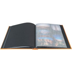 Exacompta fotoalbum MILANO 29x32 cm 60 černých stran oranžová