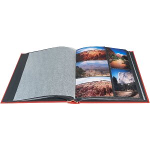 Exacompta fotoalbum MILANO 29x32 cm 60 černých stran červená