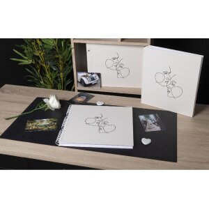 Exacompta fotoalbum 60 stran 29x32cm slonová kost koženka ražba
