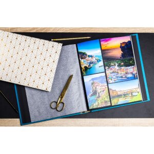 Exacompta 16096E Fotoalbum 60 černých stran Néo Déco Blue