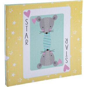 Exacompta fotoalbum 25x25cm 30 stran bílý motiv fantasy hrací karty žlutá zelená