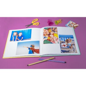 Exacompta fotoalbum 25x25cm 30 stran bílý motiv fantasy hrací karty žlutá zelená