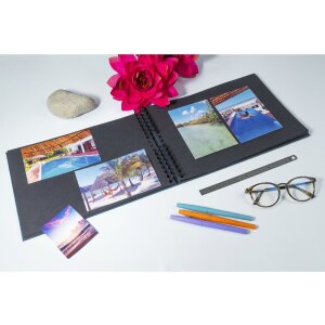 Exacompta 16207E Spirálové fotoalbum Palma Blue 50 stran černé 32x22 cm