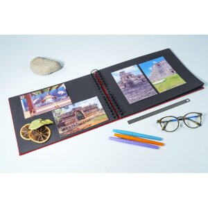Exacompta spirálové fotoalbum 50 stran černé 32x22cm Palma červená