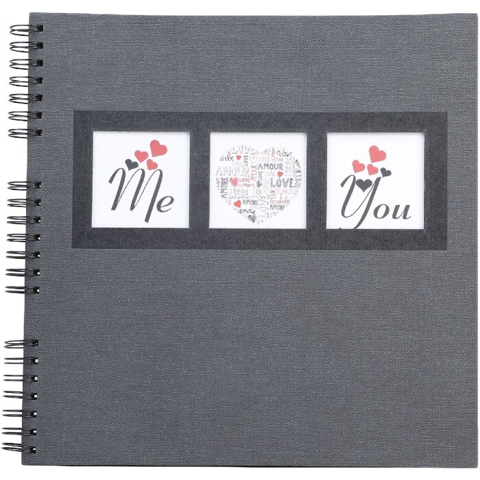 Exacompta 16215E Spirálové fotoalbum ME & YOU 32x32 cm 60 stran černá