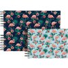 Exacompta 16703E Spirálové fotoalbum FLAMINGO 23x16 cm 50 stran bílé půlnoční modré