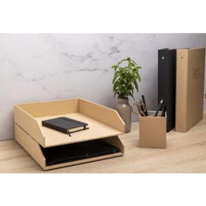 Exacompta 17602E Fotoalbum s kroužkovou mechanikou 60 černých stran 32x26x4 cm Béžová barva