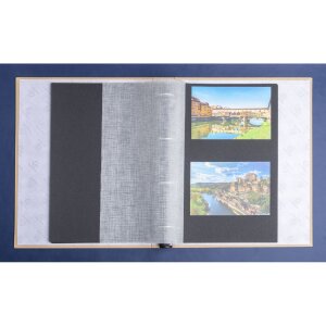 Exacompta 17602E Fotoalbum s kroužkovou mechanikou 60 černých stran 32x26x4 cm Béžová barva