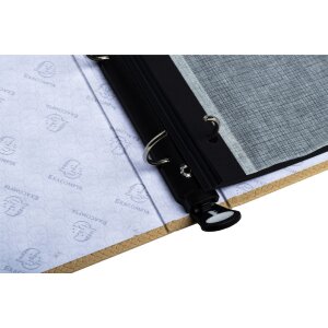 Exacompta 17602E Fotoalbum s kroužkovou mechanikou 60 černých stran 32x26x4 cm Béžová barva