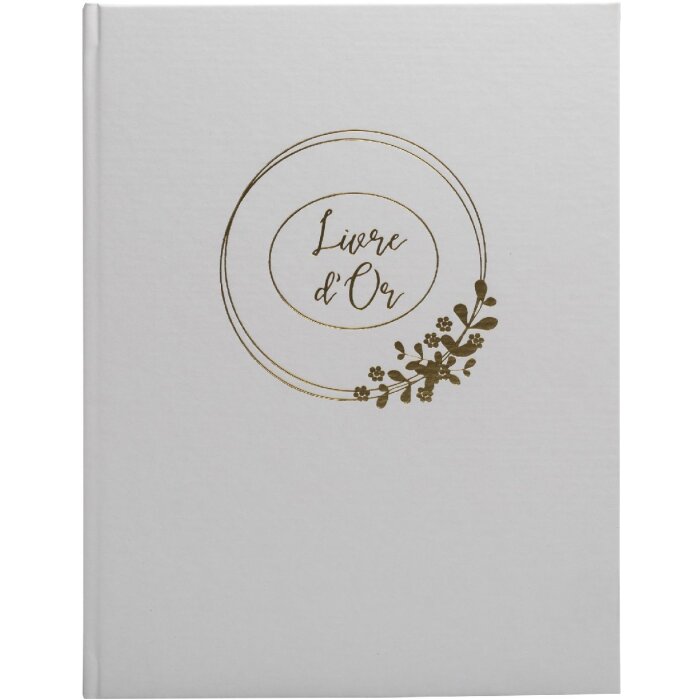 Exacompta Kniha návštěv Ringflower White Gold s ozdobou 100 stran 27x22 cm
