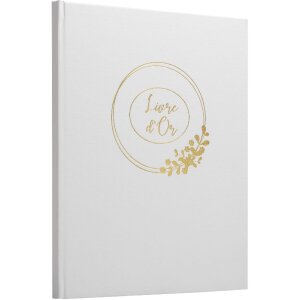 Exacompta Kniha návštěv Ringflower White Gold s ozdobou 100 stran 27x22 cm