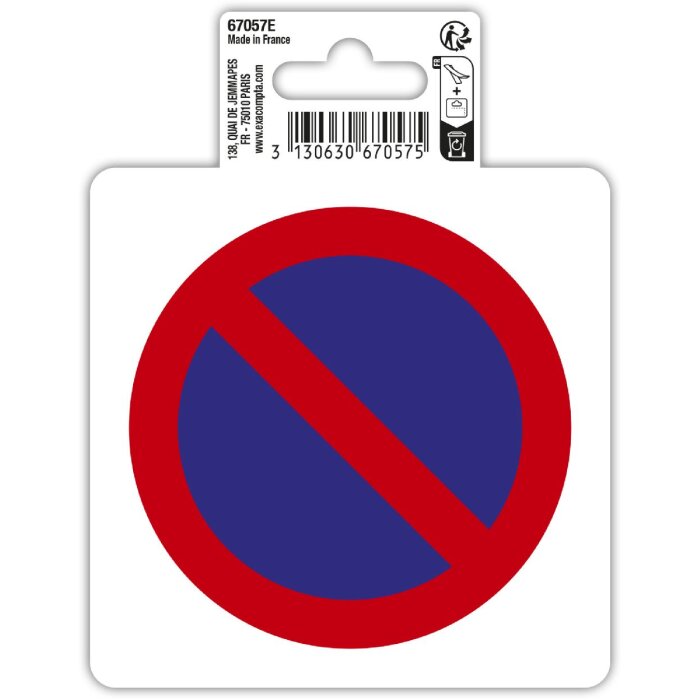 Exacompta 67057E Samolepicí značka zákazu stání 10x10 cm červená PVC