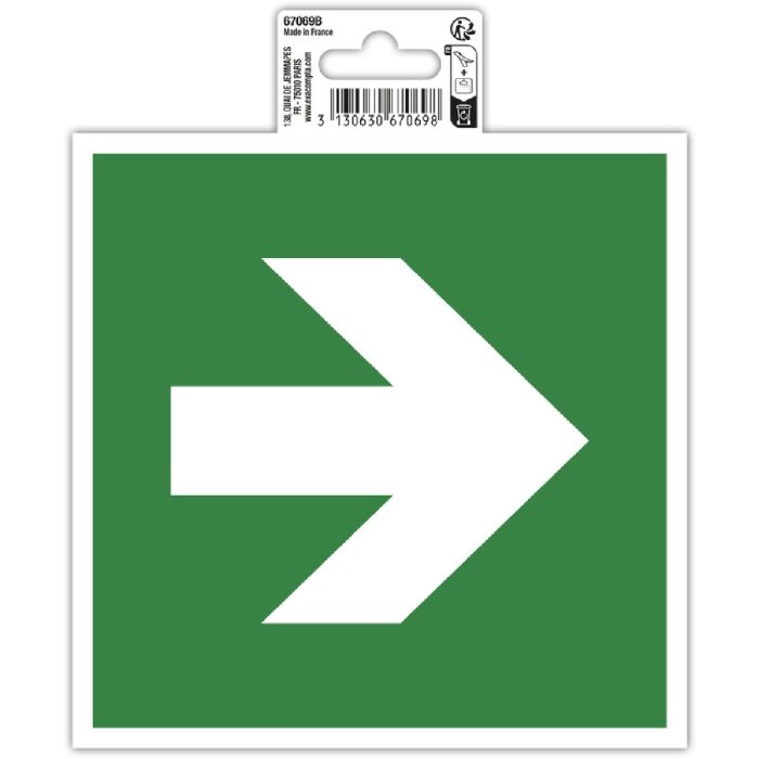 Exacompta 67069B Informační cedule samolepicí bílá šipka zelená 15x15 cm
