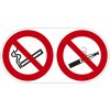 Značka PP, nesamolepící, zákaz kouření a e-cigaret 30x15 cm