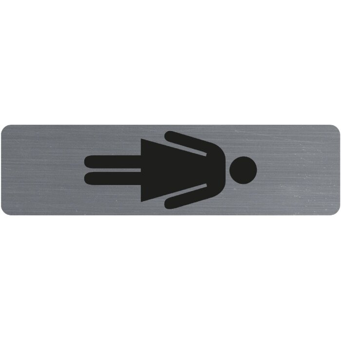 Exacompta informační cedule samolepicí hliníkový vzhled dámská 16,5x4,4 cm šedá