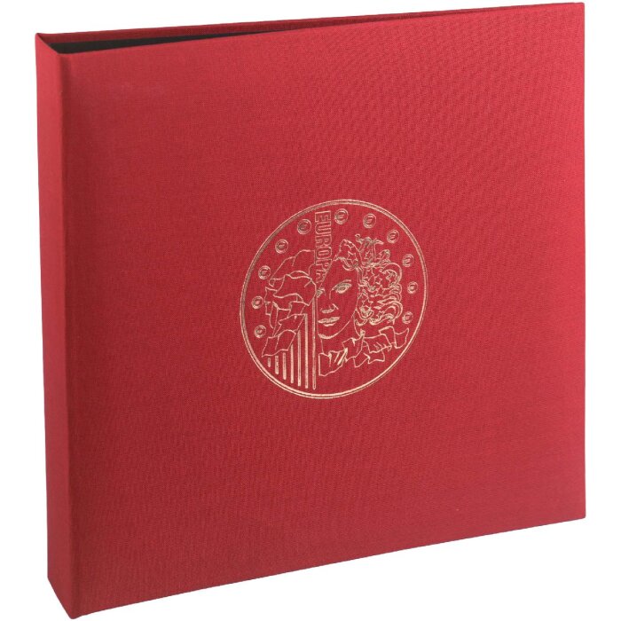 Album na mince Exacompta 96105E Bordeaux red 24,5x25cm imitace kůže na 215 mincí