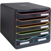 Exacompta zásuvkový box BIG BOX MAXI 6 otevřených zásuvek Black Office Black