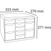 Exacompta STORE BOX MULTI zásuvkový box 11 otevřených zásuvek světle šedý