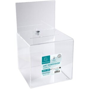 Exacompta 89258D Uzamykatelná urna 21x21x21cm s krytem hlavy A5 křišťálová