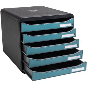 Exacompta 30934D Big Box zásuvkový box 5 zásuvek Skandi pacific blue A4+