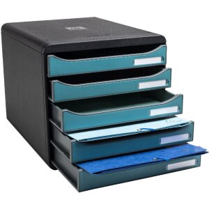 Exacompta 30934D Big Box zásuvkový box 5 zásuvek Skandi pacific blue A4+