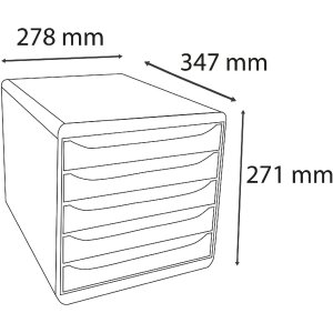 Exacompta 309606D Big Box zásuvkový box 5 zásuvek Scandi barvy assorted