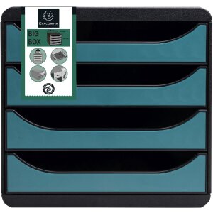 Exacompta 31034D Big Box zásuvkový box 4 zásuvky Skandi pacific blue A4+