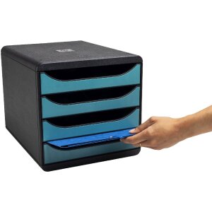 Exacompta 31034D Big Box zásuvkový box 4 zásuvky Skandi pacific blue A4+